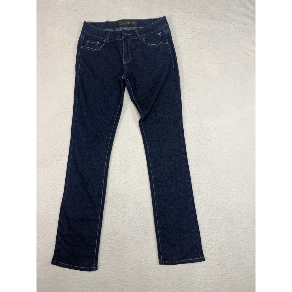 Grane Jeans Womens 5 Dark Wash Indigo Slim Straight Leg Embroidered Denim Pants